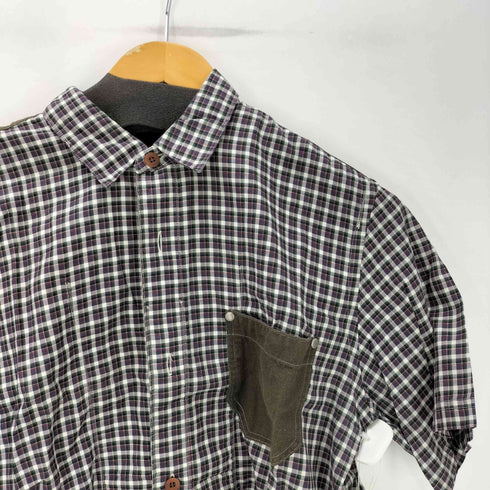 ジュンヤワタナベコムデギャルソンマン JUNYA WATANABE COMME des GARCONS MAN AD2013 異素材切替 S/S ポケット チェック シャツ メンズ JPN:L