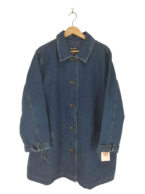 デニムアンドコー Denim&Co デニムステンカラーコート レディース 1X