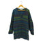 THE LIMITED mohair70 Vネック マルチカラーボーダー クルーネック シャギーニット ワンピース セーター レディース L