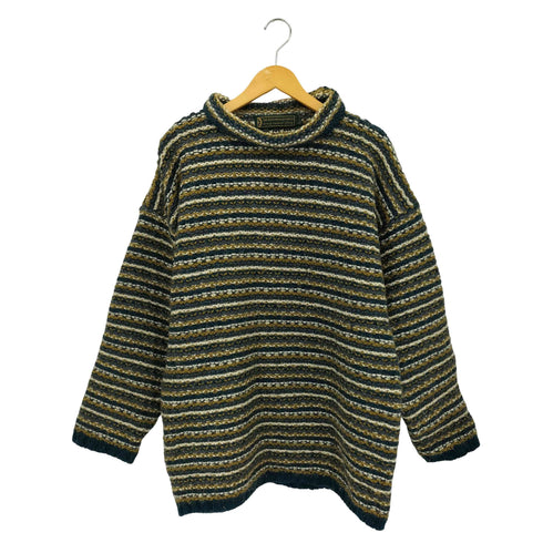 THE IRISH WOOLLEN MILLS WOOL100 モックネック ウールニット ワンピース セーター レディース L