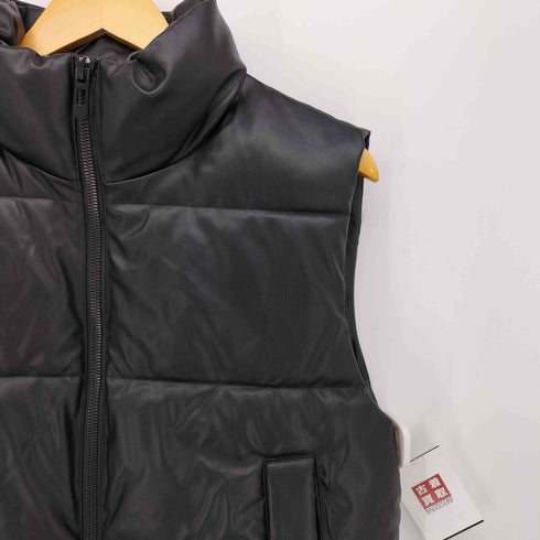 ザラ ZARA フェイクレザー パデッドベスト レディース import:S