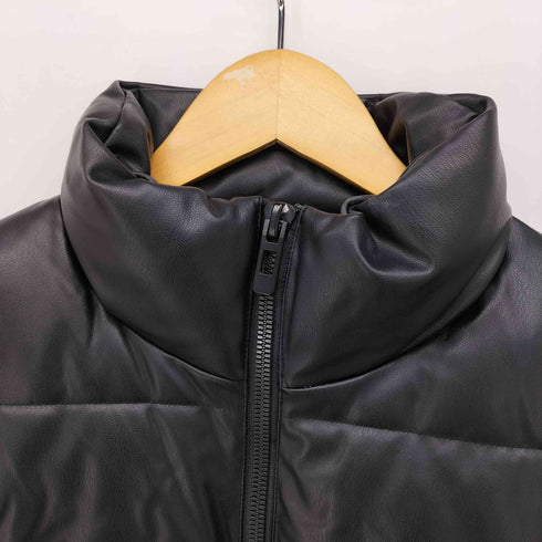 ザラ ZARA フェイクレザー パデッドベスト レディース import:S