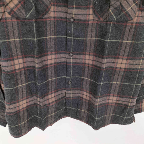 フェアファクス FAIRFAX 開襟 L/Sチェックネルシャツ メンズ LL