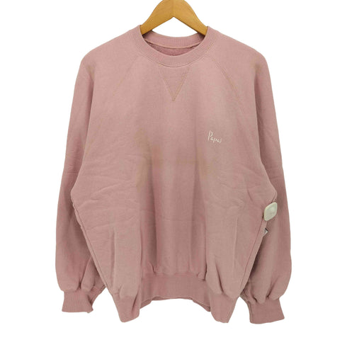 パパス papas バックロゴプリント ラグランスリーブスウェット 前Vガゼット メンズ JPN:L