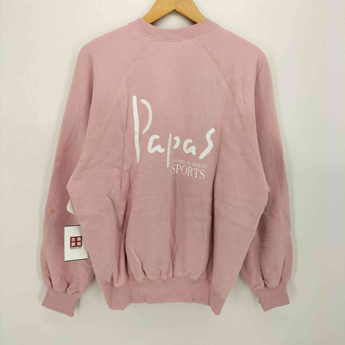 パパス papas バックロゴプリント ラグランスリーブスウェット 前Vガゼット メンズ JPN:L