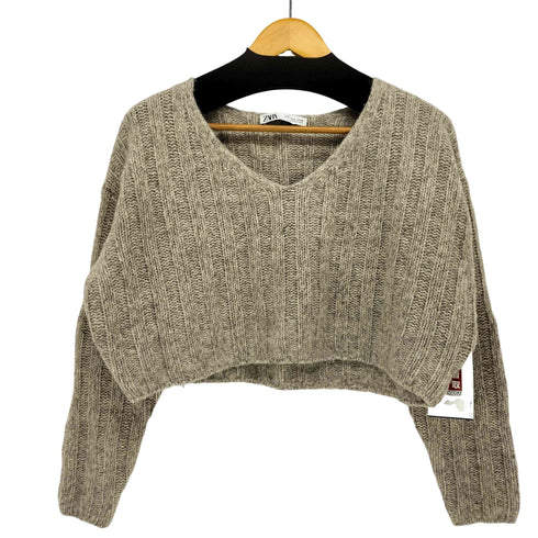 ザラ ZARA クロップド Vネックニット レディース import:S