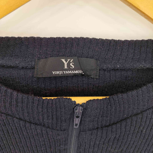 ワイズ Ys レイヤードデザイン ダブルジップ リブデザイン クルーネックカーディガン レディース