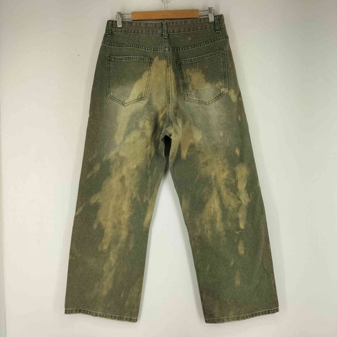 ブリーチ加工 バギーデニムパンツ メンズ