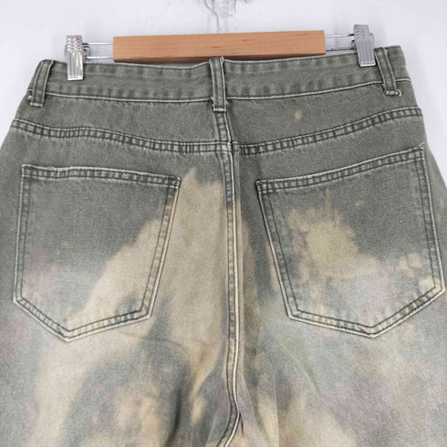 ブリーチ加工 バギーデニムパンツ メンズ