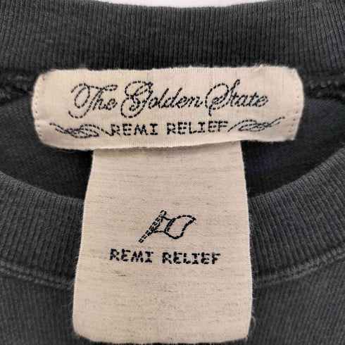 レミレリーフ REMI RELIEF ヴィンテージ加工 断ち切り バックスリット 半袖 カットソーワンピース レディース FREE