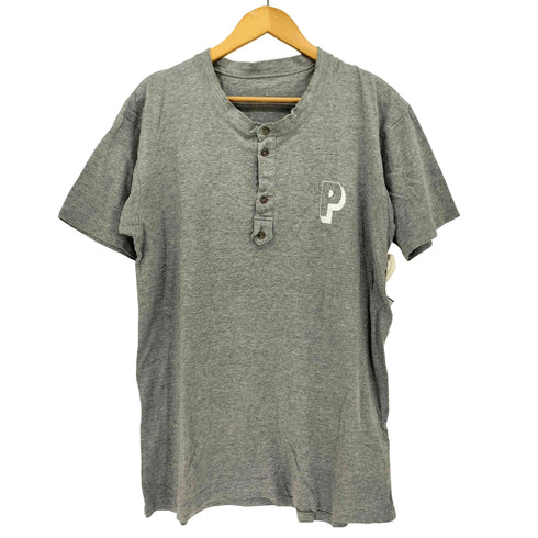 パパス papas Pロゴプリント ヘンリーネックTシャツ メンズ