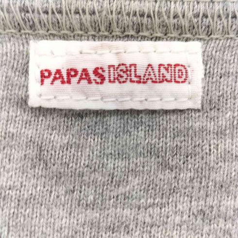 パパス papas Pロゴプリント ヘンリーネックTシャツ メンズ