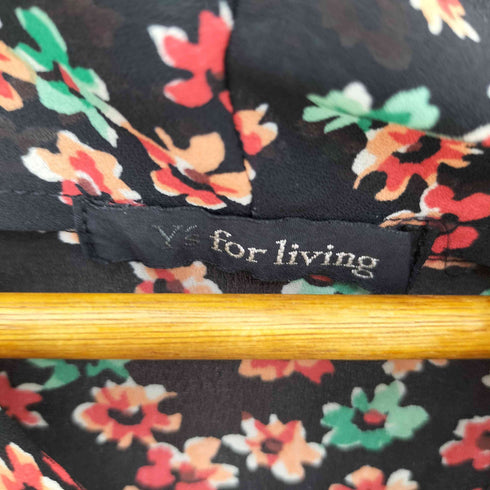ワイズフォーリビング Ys for living メニーボタン フラワー総柄 半袖ワンピース レディース