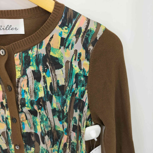 リエミラー Rie miller フロントデザイン クルーネック コットン カーディガン レディース 39