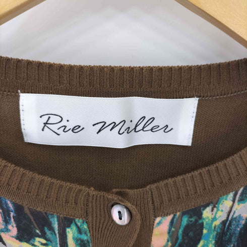 リエミラー Rie miller フロントデザイン クルーネック コットン カーディガン レディース 39