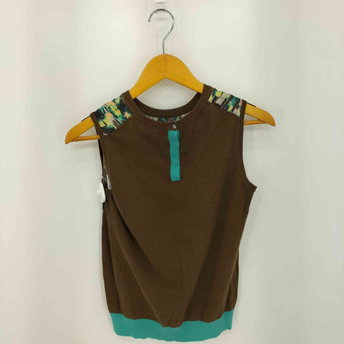 リエミラー Rie miller フロントデザイン クルーネック コットン ニットベスト レディース 38