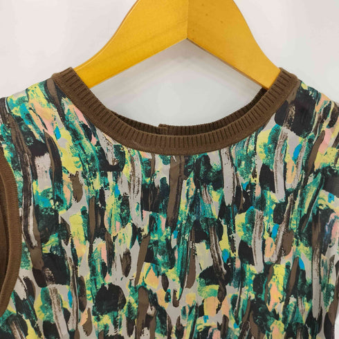 リエミラー Rie miller フロントデザイン クルーネック コットン ニットベスト レディース 38