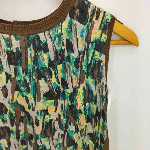 リエミラー Rie miller フロントデザイン クルーネック コットン ニットベスト レディース 38