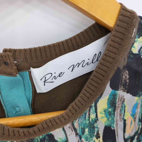 リエミラー Rie miller フロントデザイン クルーネック コットン ニットベスト レディース 38