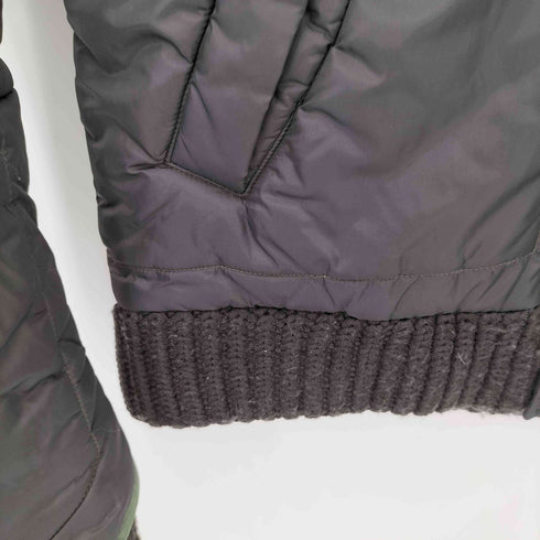 ディーゼル DIESEL 90-00s キルティングクロス デザイン ジップアップ ニットリブ ナイロンパファージャケット Y2K レディース S
