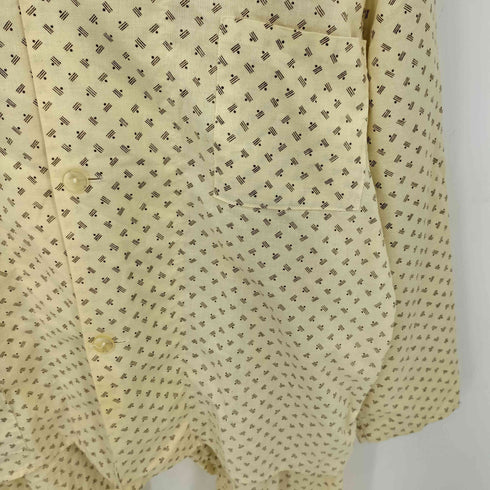 VEB Eichsfelder Bekleidungswerke 70-80s 総柄デザイン パジャマシャツ パジャマパンツ セットアップ メンズ