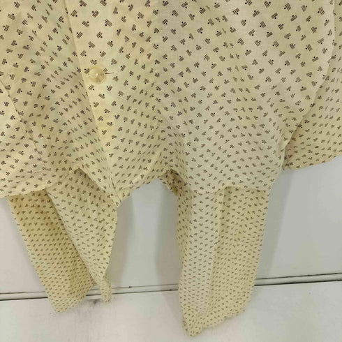 VEB Eichsfelder Bekleidungswerke 70-80s 総柄デザイン パジャマシャツ パジャマパンツ セットアップ メンズ