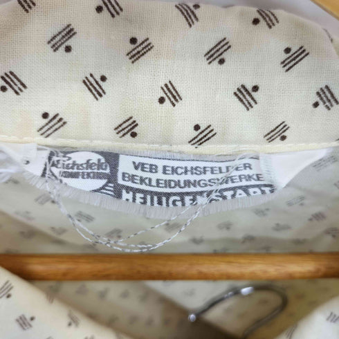 VEB Eichsfelder Bekleidungswerke 70-80s 総柄デザイン パジャマシャツ パジャマパンツ セットアップ メンズ