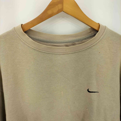 ナイキ NIKE 00s トルコ製 ワンポイントスウッシュ刺繍 クルーネック スウェット トレーナー メンズ L