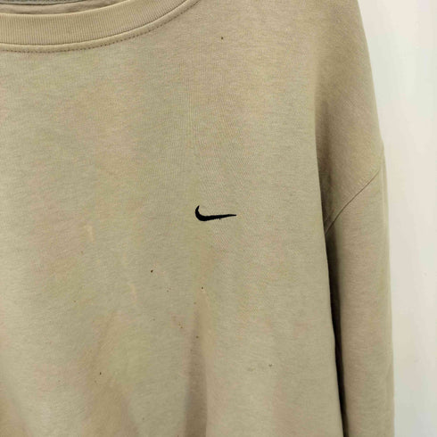 ナイキ NIKE 00s トルコ製 ワンポイントスウッシュ刺繍 クルーネック スウェット トレーナー メンズ L