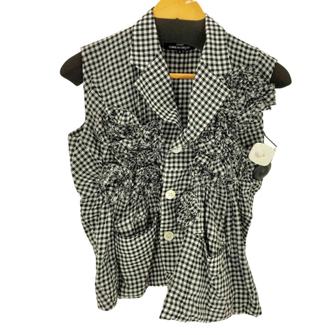 トリココムデギャルソン tricot COMME des GARCONS AD2000 ノースリーブギンガムチェックブラウス レディース JPN:S