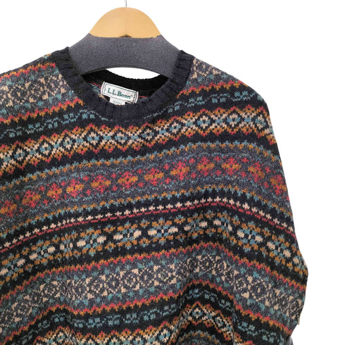 エルエルビーン L.L.Bean 80-90S スコットランド製 ノルディック柄 フェアアイル ウール ニット セーター メンズ import:L