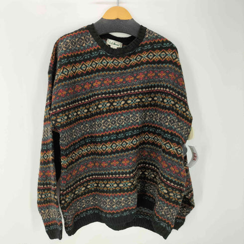 エルエルビーン L.L.Bean 80-90S スコットランド製 ノルディック柄 フェアアイル ウール ニット セーター メンズ import:L
