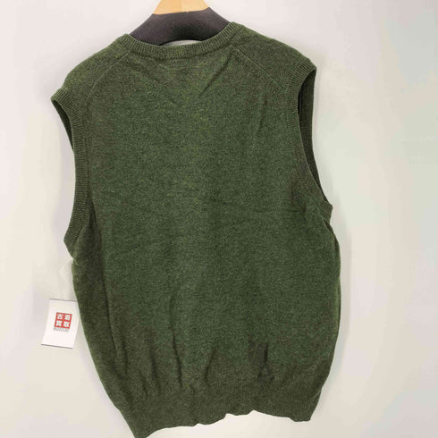エルエルビーン L.L.Bean 90S スコットランド製 LAMBS WOOL ラムウール メランジ Vネック ニット ベスト メンズ import:L