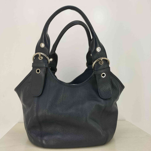 ヒロフ HIROFU シボ革 ベルトハンドル レザーハンドバッグ レディース