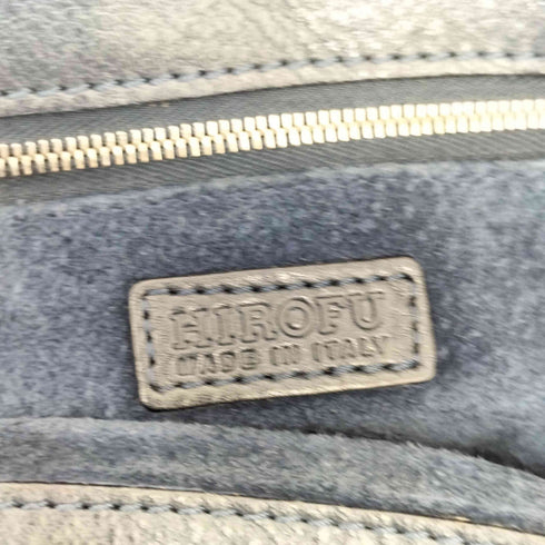 ヒロフ HIROFU シボ革 ベルトハンドル レザーハンドバッグ レディース