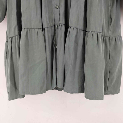 ザラ ZARA ティアードシャツチュニックワンピース レディース M
