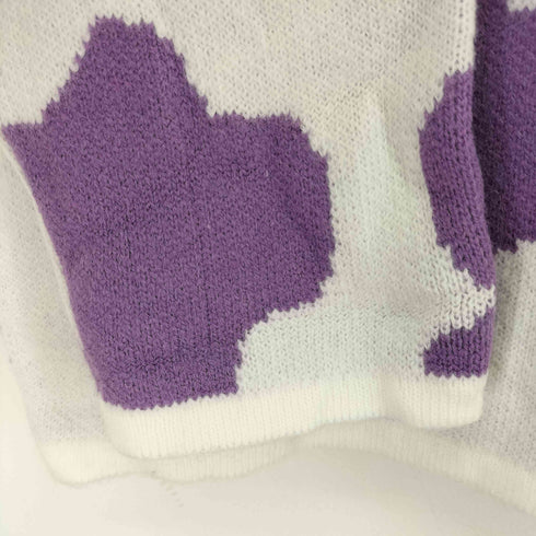 Light blue 牛柄 ニットカーディガン レディース import:XL