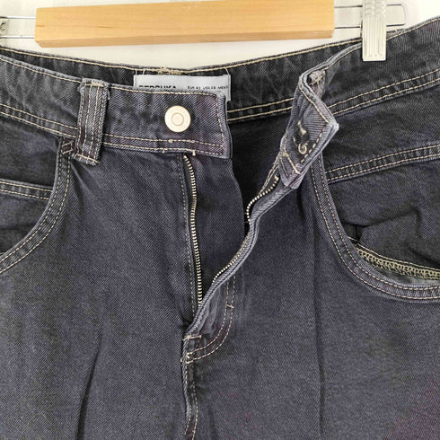 ベルシュカ BERSHKA ワイドブラックデニムショーツ メンズ 40