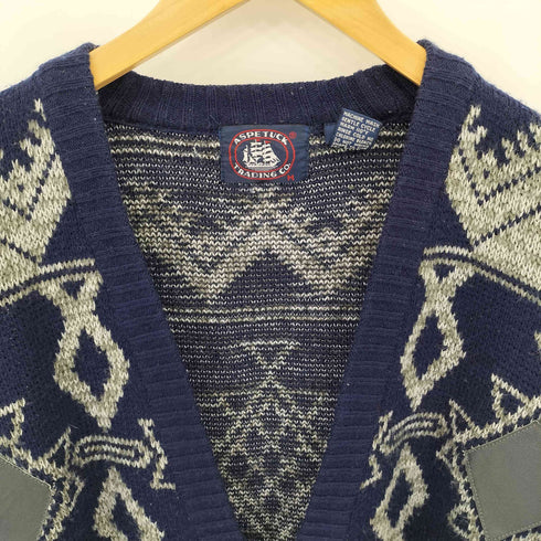 ASPETUCK 韓国製 ノルディック柄 アクリルニット カーディガン メンズ M