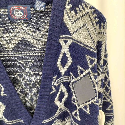 ASPETUCK 韓国製 ノルディック柄 アクリルニット カーディガン メンズ M
