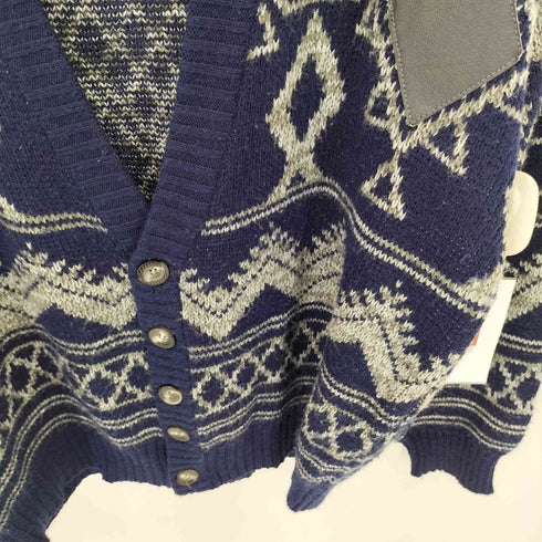 ASPETUCK 韓国製 ノルディック柄 アクリルニット カーディガン メンズ M