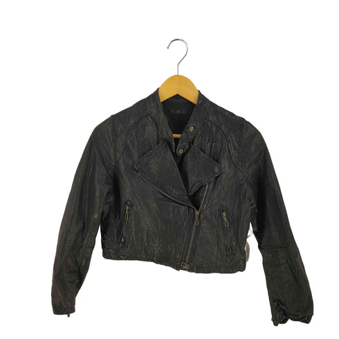 エストネーション ESTNATION sheepskin シワ加工ライダースジャケット Y2K レディース