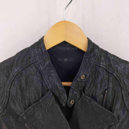 エストネーション ESTNATION sheepskin シワ加工ライダースジャケット Y2K レディース