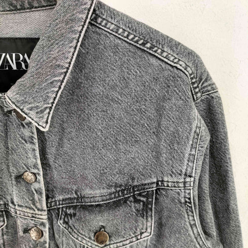 ザラ ZARA デニムショートジャケット トラッカー レディース import:M