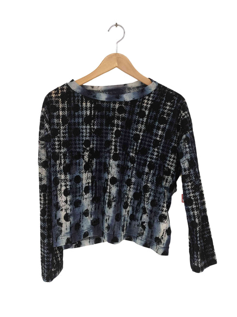 ワイズ Ys HOUNDTOOTH DOTS TULLE CROPPED ROUND NECK T レディース 2