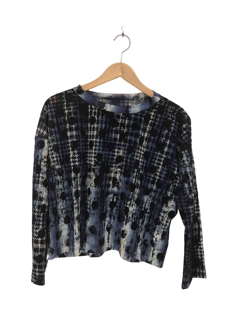 ワイズ Ys HOUNDTOOTH DOTS TULLE CROPPED ROUND NECK T レディース 2