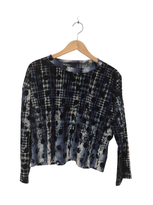 ワイズ Ys HOUNDTOOTH DOTS TULLE CROPPED ROUND NECK T レディース 2