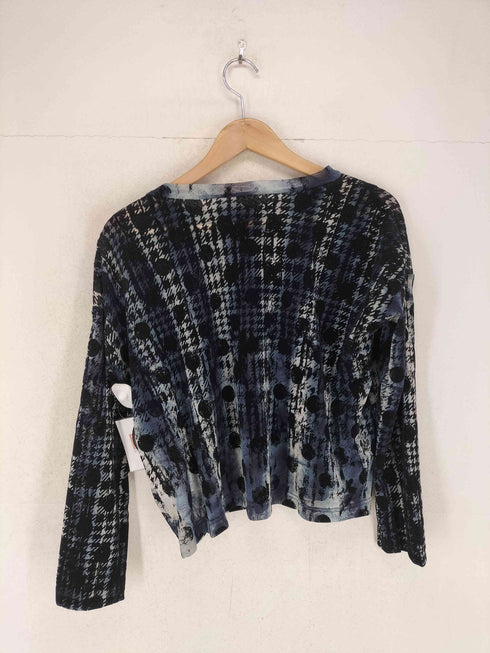 ワイズ Ys HOUNDTOOTH DOTS TULLE CROPPED ROUND NECK T レディース 2