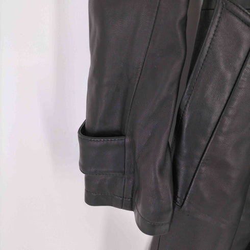 バーバリーブラックレーベル BURBERRY BLACK LABEL ラムレザートレンチコート メンズ import:M