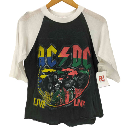 POPULAR フォト プリント ラグランスリーブ 七分丈 バンド Tシャツ メンズ import:M